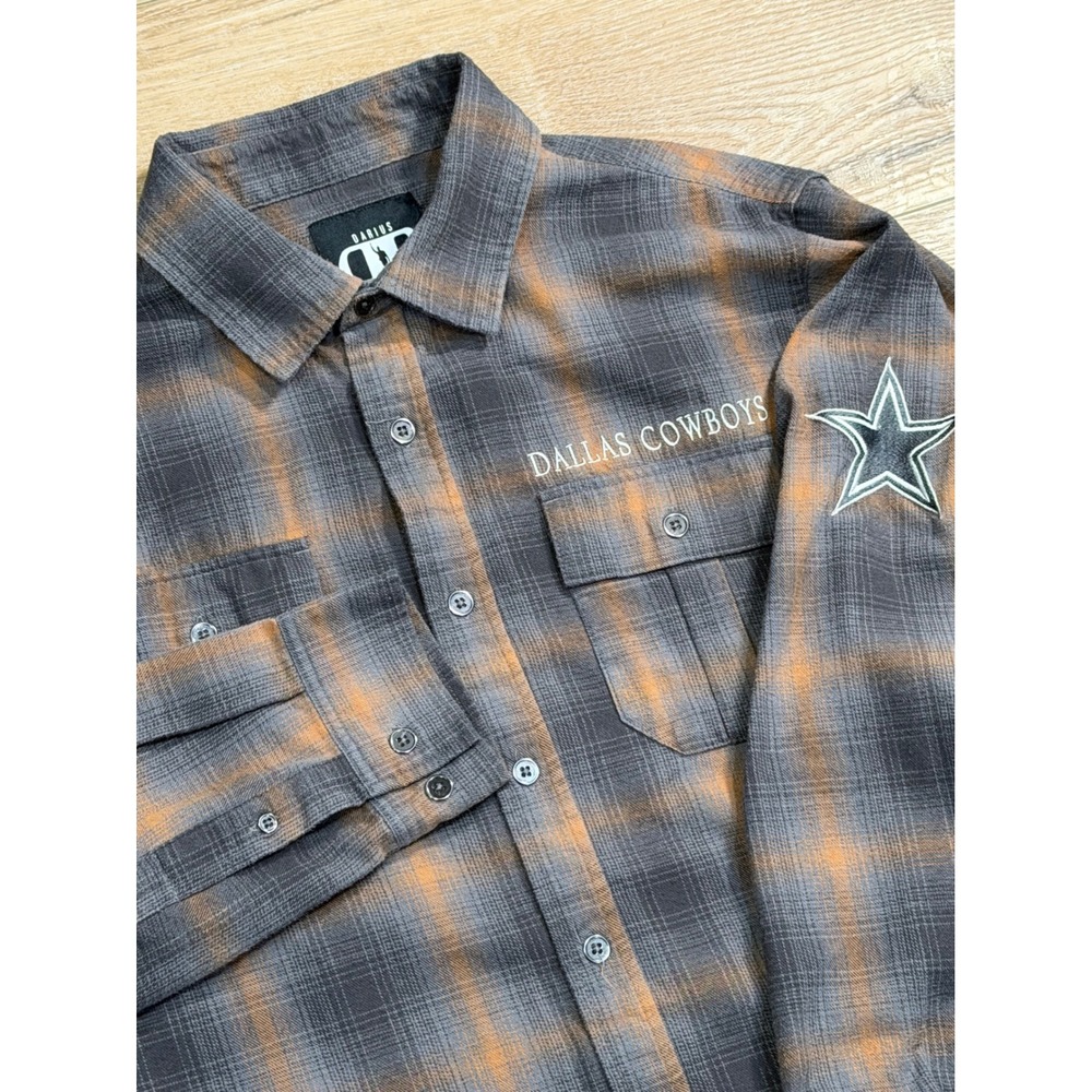 Darius Rucker NFL Dallas Cowboys Plaid Flannel Shirt Mens Size M Long Sleeve‎